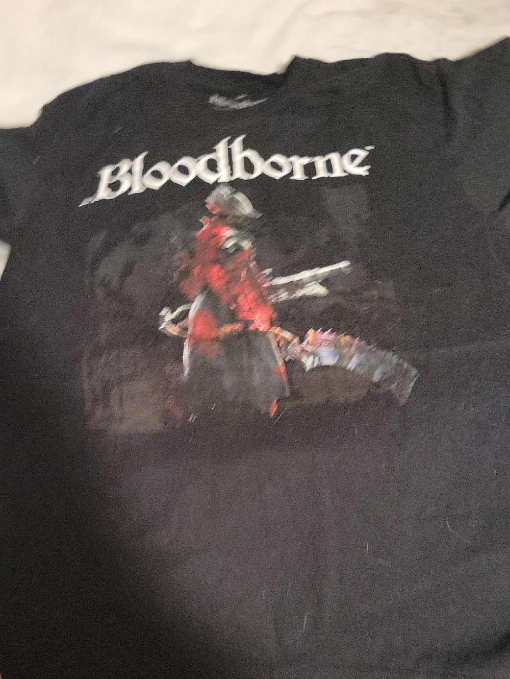 Ripple Junction Black Bloodborne Graphic Tee with Red Accents